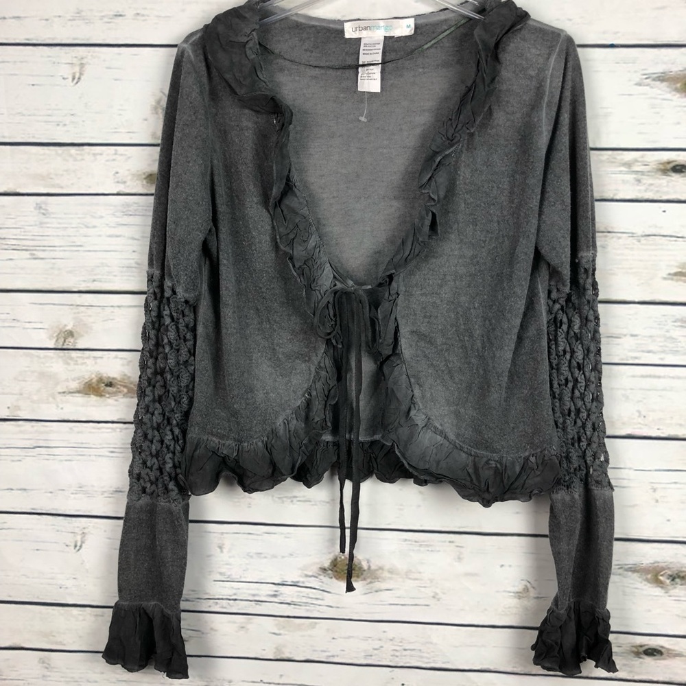 NWOT Urban Mango medium distressed crochet sweater